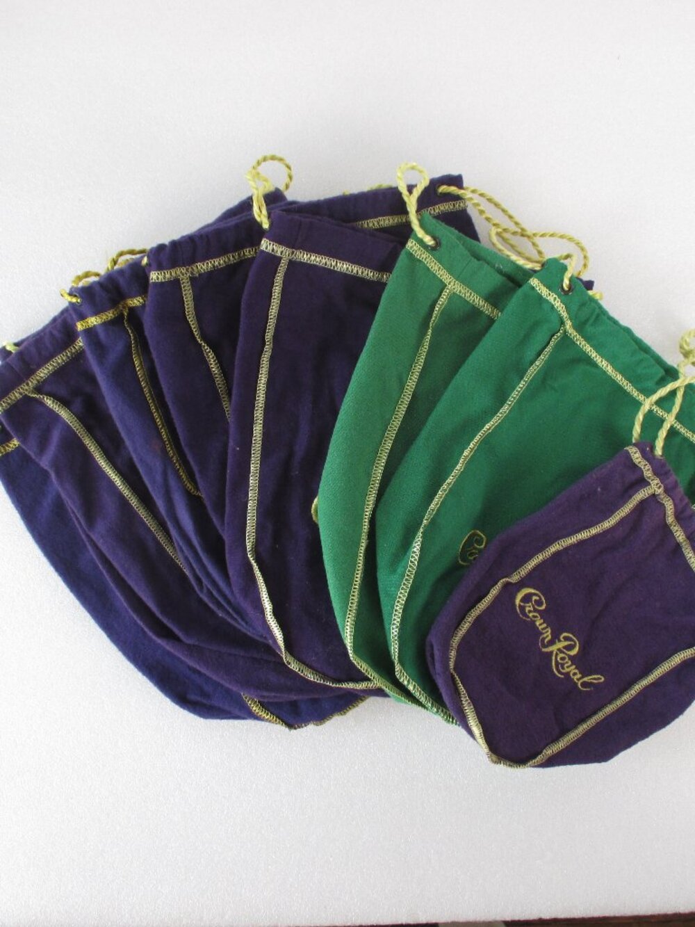 BUNDLE OF 11 CROWN ROYAL DRAWSTRING BAGS